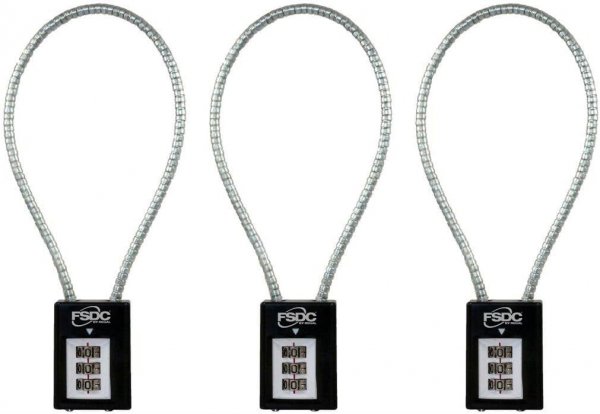 FSDC (Firearm Safety Devices – FSDC-CL1996RCB 14" Combination Cable Gun Lock - California DOJ Approved Lock - Scratch-Resistant Paint Finish – 3-Pack