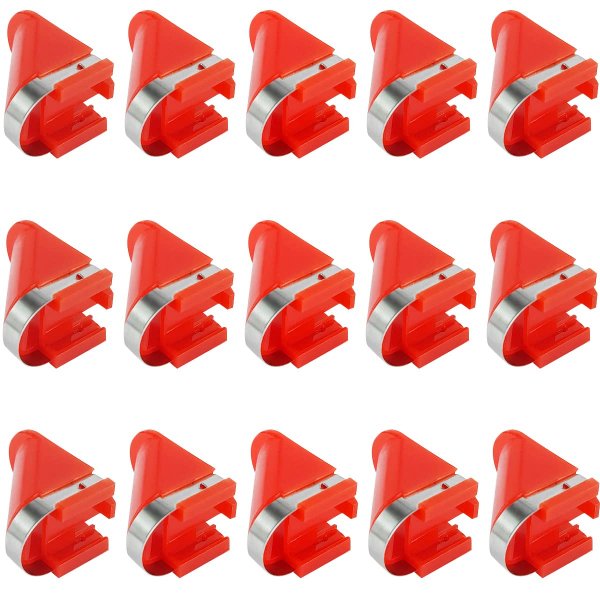 Stainless Steel Replacement Blades 15 Pieces for Automatic Electric Potato Peeler, Automatic Rotating Fruits Vegetables Cutter Peeling Tool (Red)