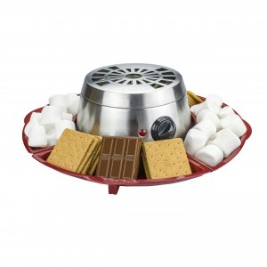 Brentwood Appliances TS-603 Indoor Electric S-Steel Smores Maker w/4 Trays & Forks