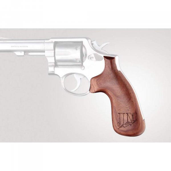 Hogue 10314 K Or L Square Butt Pau Ferro Wood Grip With Jm (Jerry Miculek) Logo