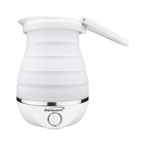 Brentwood Appliances KT-1508W .85Q Dual-Voltage Collapsible Travel Kettle (White)
