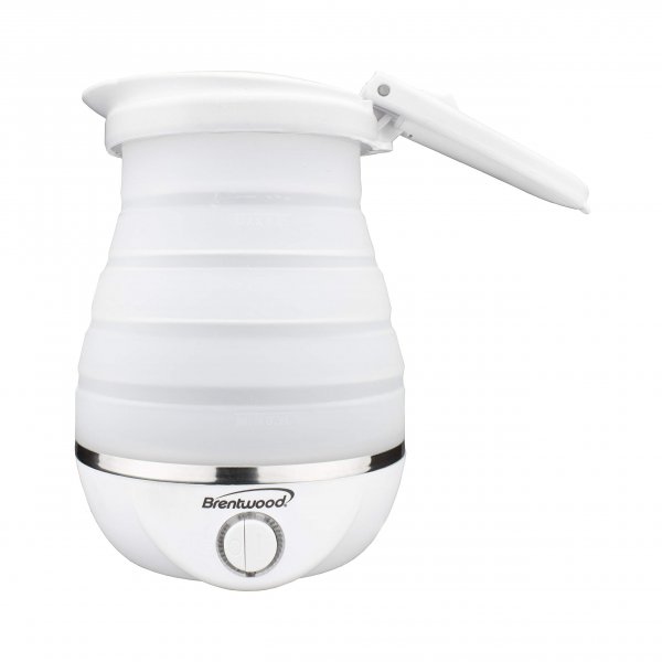 Brentwood Appliances KT-1508W .85Q Dual-Voltage Collapsible Travel Kettle (White)