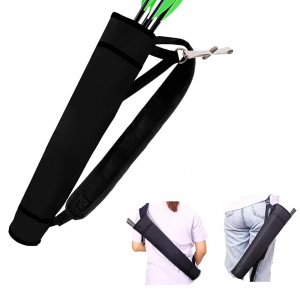 KURUGEILI Archery Quiver Back and Hip Quivers Adjustable Arrow Backpack Bag Holder Side Hip Arrows Bag for Compound Recurve Bow Practice Target Hunting