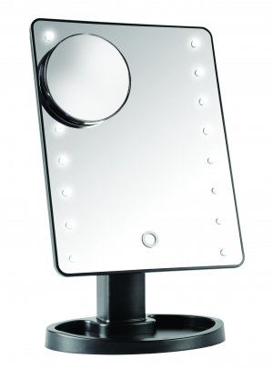Ideaworks Light Up Mirror Large 16 LED Lights Rotating Mirror Magnifier Tray
