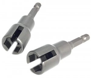 PANOVOS (2pc) Power Wing Nut Driver Set,Slot Wing nuts Drill Bit Socket Wrenches Tools Set,1/4" Hex Shank Drills Bits for Panel Nuts screws bolt