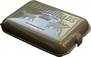 MTM BHM Mechanical Broadhead Case, Store 6 Broadheads, Compact Size, USA Made, Army Green