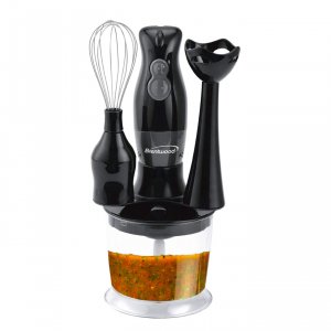 Brentwood Appliances HB-38BK 2-Speed Hand Blender & Food Processor w/Balloon Whisk
