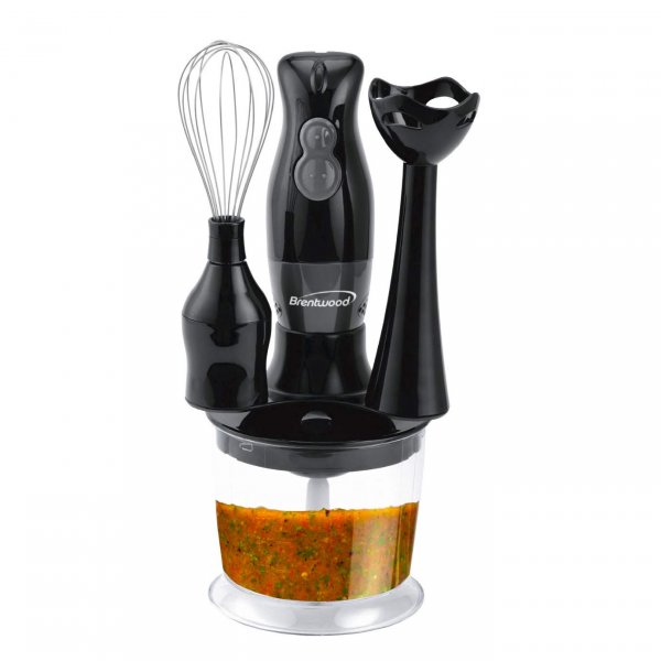 Brentwood Appliances HB-38BK 2-Speed Hand Blender & Food Processor w/Balloon Whisk