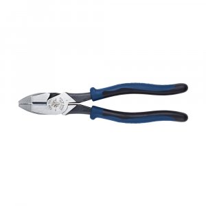 Klein Tools J213-9NE Side Cutter Linemans Pliers, Made in USA, High Leverage, 9-Inch, Streamlined Design, Color Coded