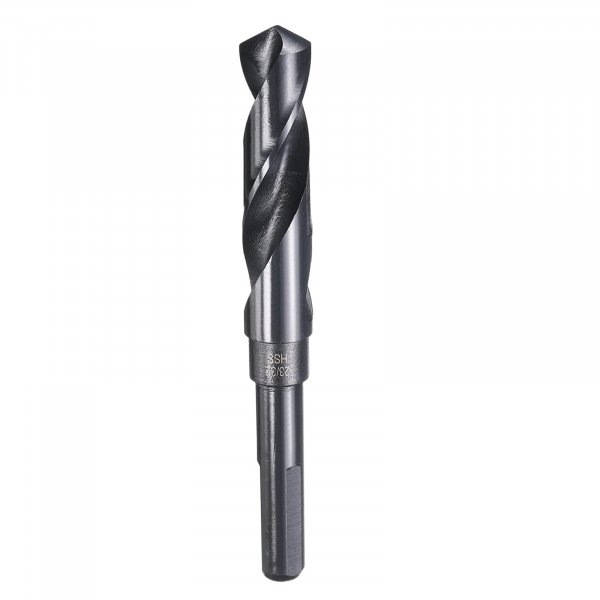 HARFINGTON 23/32" Drill Bit 1/2" Reduced Shank 3-Flat 4241 High Speed Steel Nitriding Black 118° for Soft Materials Wood Plastic Iron Copper Aluminum