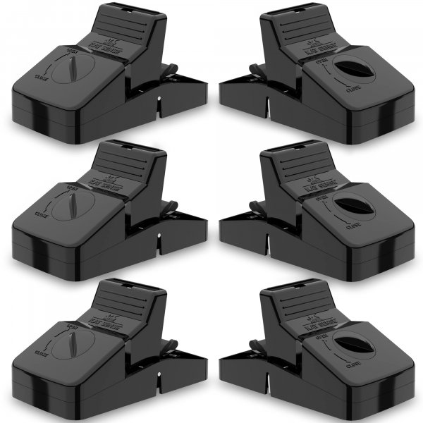 Pest Control Rat Traps Set of 6 Large Snap Traps for Rats Mice & Chipmunks Indoor & Outdoor Mouse Traps Reusable Humane Mousetraps Easy to Set Fast & Effective Powerful Snap Trampas Para Ratas Grandes