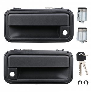 APPERFiT All Metal Exterior Door Handles w/Key Lock Cylinders Compatible with 1995-2000 Chevrolet Chevy/GMC C1500 C2500 C3500 K1500 K2500 K3500 Suburban Tahoe Yukon 15742229 15742230