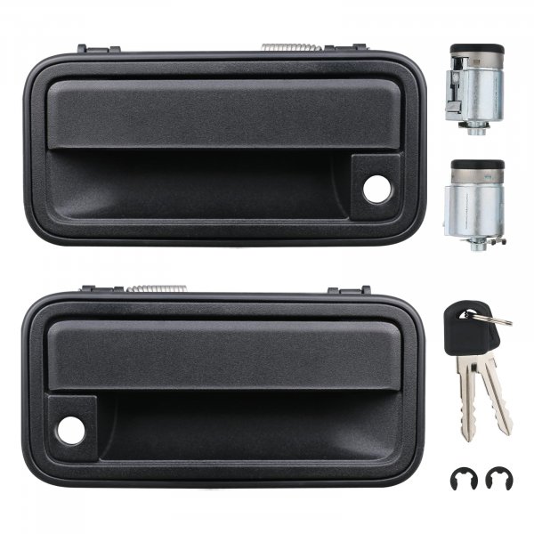 APPERFiT All Metal Exterior Door Handles w/Key Lock Cylinders Compatible with 1995-2000 Chevrolet Chevy/GMC C1500 C2500 C3500 K1500 K2500 K3500 Suburban Tahoe Yukon 15742229 15742230