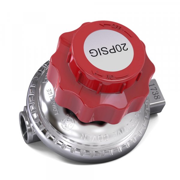 Adjustable Propane Regulator Valve, Red, 0-20psi QCC LP LPG