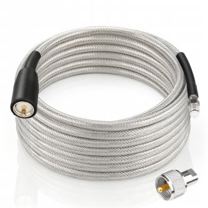 CB Coax Cable 18ft, CB Radio Antenna Cable RG8X Coaxial Cable with with Waterproof Boot, PL-259 Male to FME Female/ PL259 Male Connector, Low Loss for HAM Radio, VHF Radio, Marine Antenna, SWR Meter