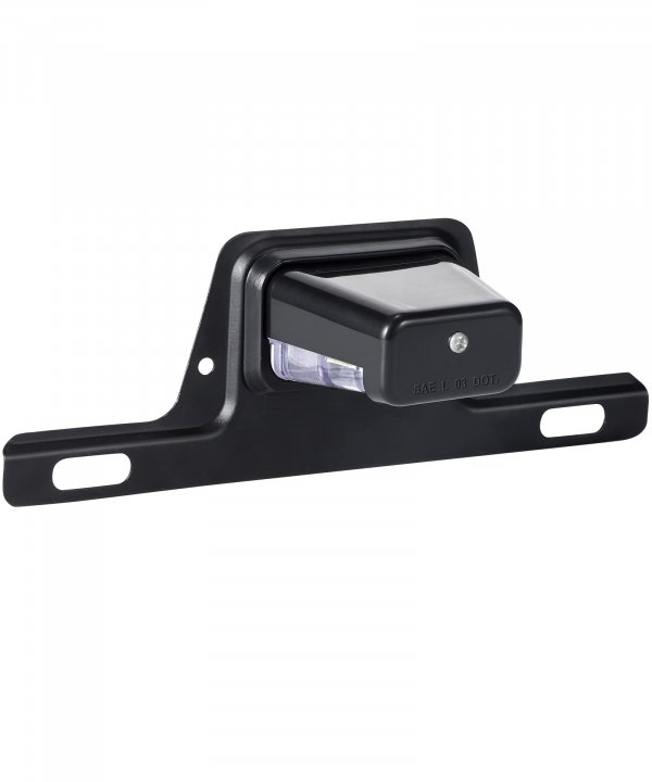 Partsam LED License Plate Light Waterproof 12V DC License Tag Light with Holder Drainage Hole Steel Bracket Mount ABS Housing PC Lens for Trailer Truck Pickup UTV ATV RV Boat 12V DOT Compliant