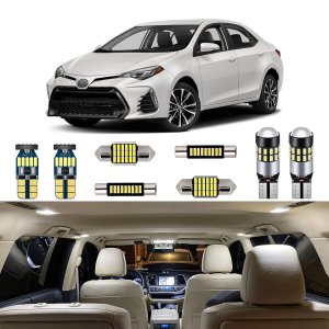 AUTOGINE 6 Piece White Interior LED Lights Kit for Toyota Corolla 2013 2014 2015 2016 2017 2018 2019 2020 2021 2022 Super Bright 6000K LED Interior Light Bulbs Package + Install Tool