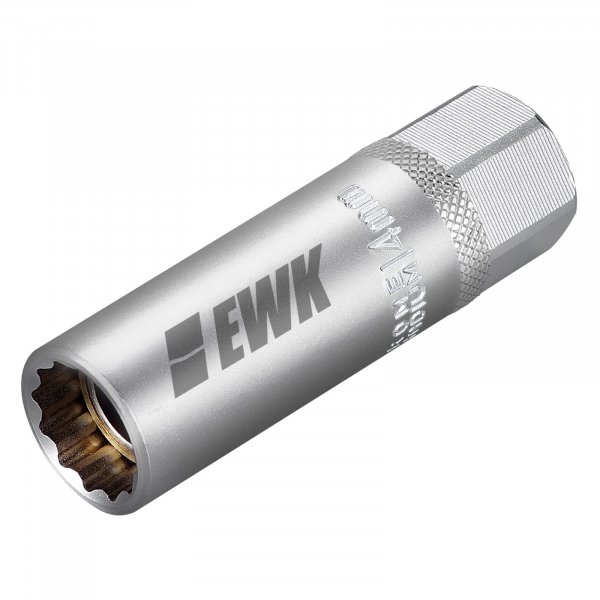 EWK 14mm 12 Point Thin Wall Magnetic Spark Plug Socket, 3/8" Drive Deep Well Tool for BMW N54 N55 B58, Mini Cooper R55–R60, Nissan & Infiniti 14mm Bi-Hex Spark Plugs