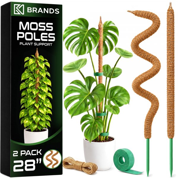 2Pcs 28'' Moss Pole Monstera Plant Support - Plant Stakes for Indoor Plants