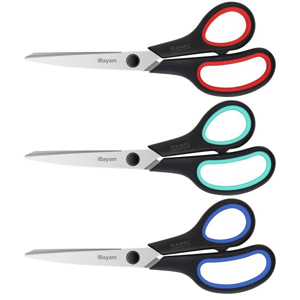 iBayam 8.5" Heavy Duty Scissors All Purpose for Office School Crafts Sewing