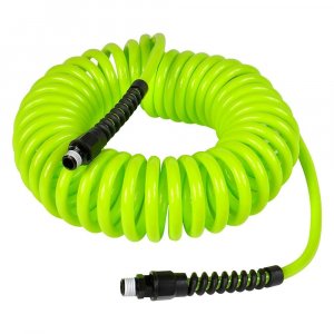 Flexzilla LP1420AFZ Polyurethane Recoil Hose 1/4In X 20Ft W/ 1/4In MNPT Fittings