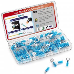 16-14 AWG/Gauge Heat Shrink Ring Terminal Kit Wire Connector Cable End Lugs