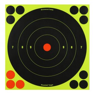 Birchwood Casey Shoot-N-C 8" Bull's-Eye Reactive Targets - Highly Visible Instant Feedback Self-Adhesive - 30 Targets, 360 Pasters