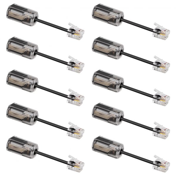 Uvital Telephone Cord Detangler(10 Pack), Anti-Tangle Telephone Handset Cable 360 Degree Rotating Landline Swivel Cord Untangler Black