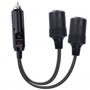 12V Double Cigarette Lighter Adapter, 1 to 2 Car Cigarette Lighters Splitter 2 Socket, 18AWG Dual Cigarettes Lighter Extension Cord with 15A Fuse, Car Charger Splitter