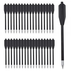 60PCS 6.3 Inch 50-80LB Mini Archery Crossbow Bolts Set with Sharp Metal Tip, Reusable Durable Arrow Dart for Shooting Target Practice, Small Hunting Game, Outdoor Fishing