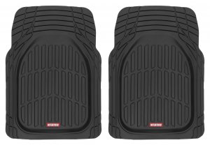 Motor Trend -2 Piece Front Car Floor Mats- Black FlexTough Contour Liners-Deep Dish Heavy Duty Rubber Floor Mats for Car SUV Truck & Van-All Weather Protection, Universal Trim to Fit