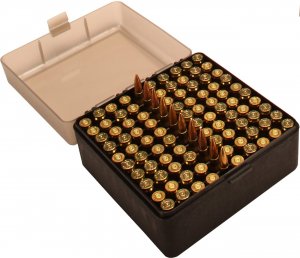 MTM RS10041 Ammo Box 100 Rounds  223/6x47mm (Clear Smoke)