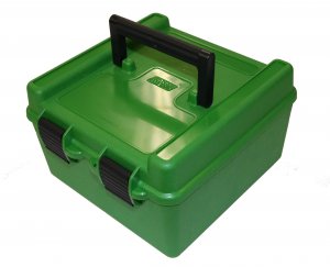 MTM R100MAG10 Deluxe Ammo Box 100 Rounds  .223/10.7565 Ultra Mag (Green)