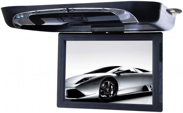 TView T1591DVFDBK 15 Overhead Monitor w/DVD Player & IR/FM Transmitters