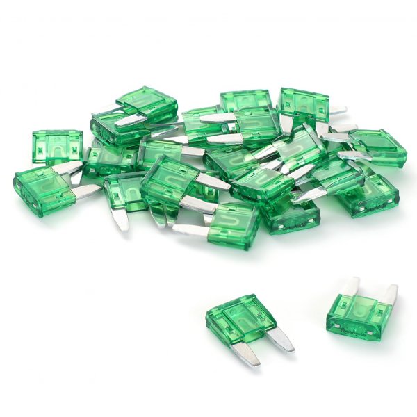 (25Pcs) 30 Amp Mini Car Fuses, 30A Automotive Fuses, Blade Fuse for Car/RV/Truck/SUV/Motorcycle/Boat