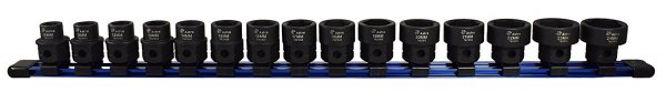 Astro Tool 78215 Metric 1/2In Drive Low Profile Nano Impact Sockets 15 Piece