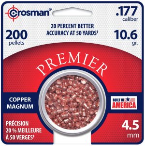 CROSMAN CPD77 Premier Copper Magnum Domed Pellet.177 Caliber 10.6 Grain 200 Count