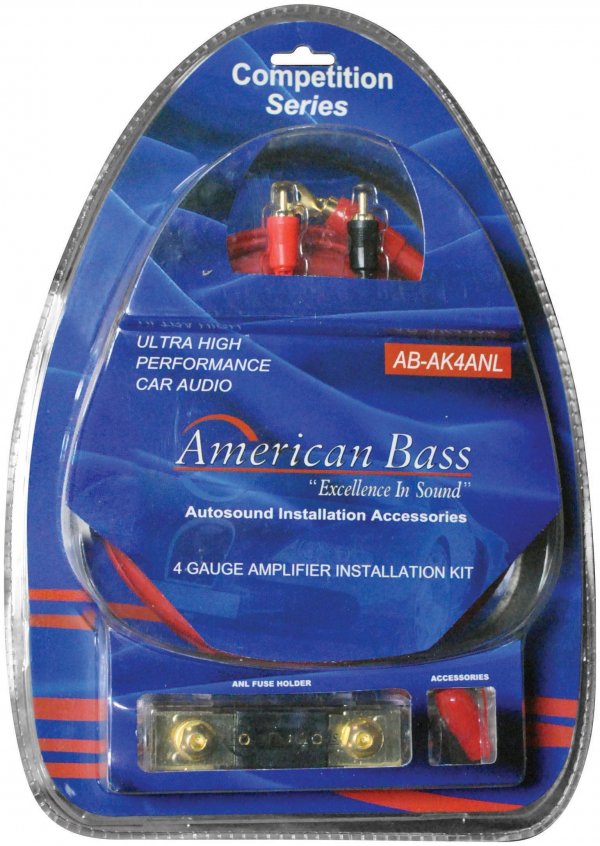 American Bass AB4GANL 4 Gauge Amp Install Kit