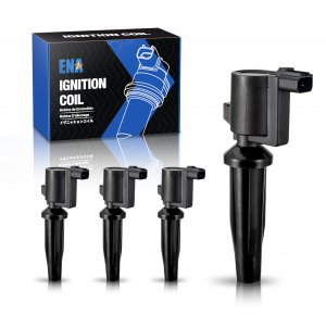 ENA Set of 4 Ignition Coil Pack Compatible with Ford Mazda Mercury Escape Focus Tribute Mariner Transit Connect Fusion Ranger MKZ 2.0L 2.3L 2.5L DOHC Replaces FD505 DG501 DG504 DG541 DG507 - Black