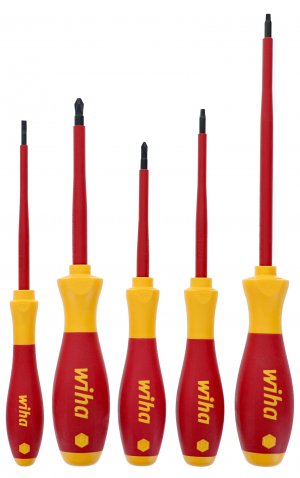 Wiha 32083 SoftFinish Slotted Phillips & Square Screwdriver Set - 5pc Set