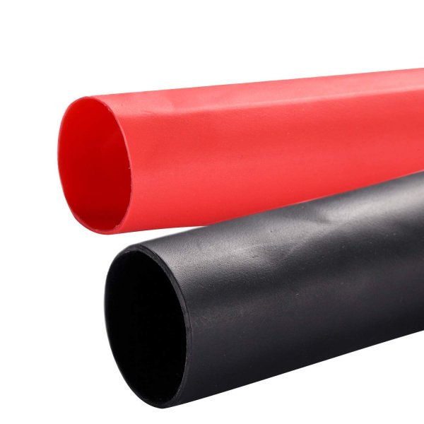 Young4us 2 Pack 3/4'' Heat Shrink Tube 3:1 Adhesive-Lined Heat Shrinkable Tubing Black&RED 4Ft