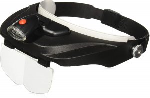 Carson CP60 LED Lighted Head Visor Magnifier 1.5x2x2.5x3x