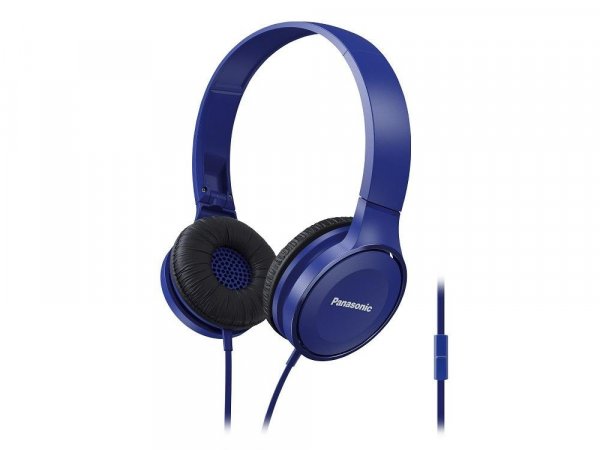 Panasonic RP-HF100M-A Lightweight On-Ear Headphones w/Microphone (Blue)