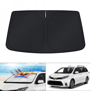 KUST Windshield Sun Shade for Toyota Sienna 2011-2020 Accessories Custom Fit Sunshade Foldable Sun Protector Block UV Rays Keep Car Cooler