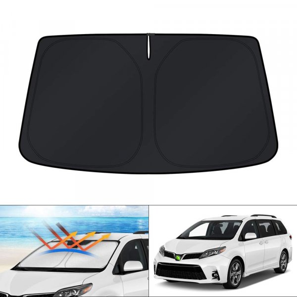 KUST Windshield Sun Shade for Toyota Sienna 2011-2020 Accessories Custom Fit Sunshade Foldable Sun Protector Block UV Rays Keep Car Cooler