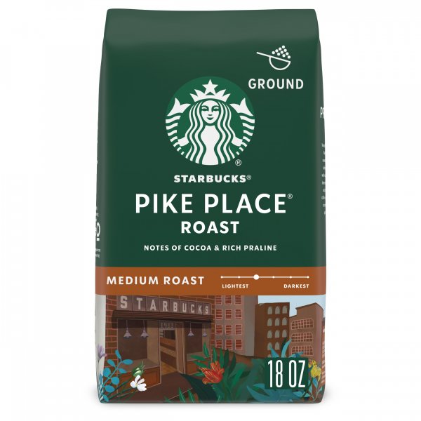 Starbucks Ground Coffee Pike Place Roast, 18 oz Bag