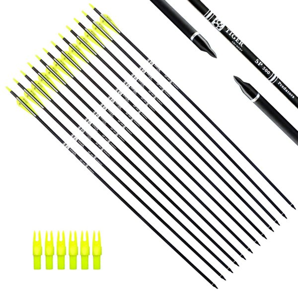 TIGER ARCHERY 30" Carbon Arrows for Compound Recurve Bow Hunting Target