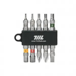 711L KnurlGrip 1/4" Hex Bit Set - 10 PCS of 30mm S2 Hex Keys