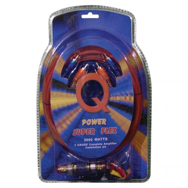 Qpower 8GAMPKITSFLEX 8 Gauge Amp Kit Super Flex