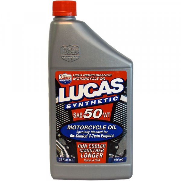 Lucas Oil Synthetic SAE 50 WT Motorcycle V-Twin Oil - 1 Quart